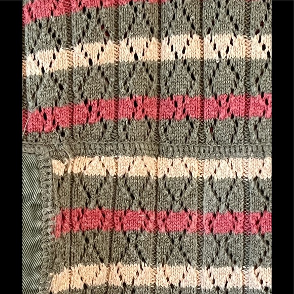 DKNY hooded sweater, front pouch pocket, khaki beige light red, size XS - Picture 3 of 3